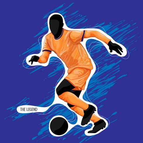 voetbal silhouet verf vector