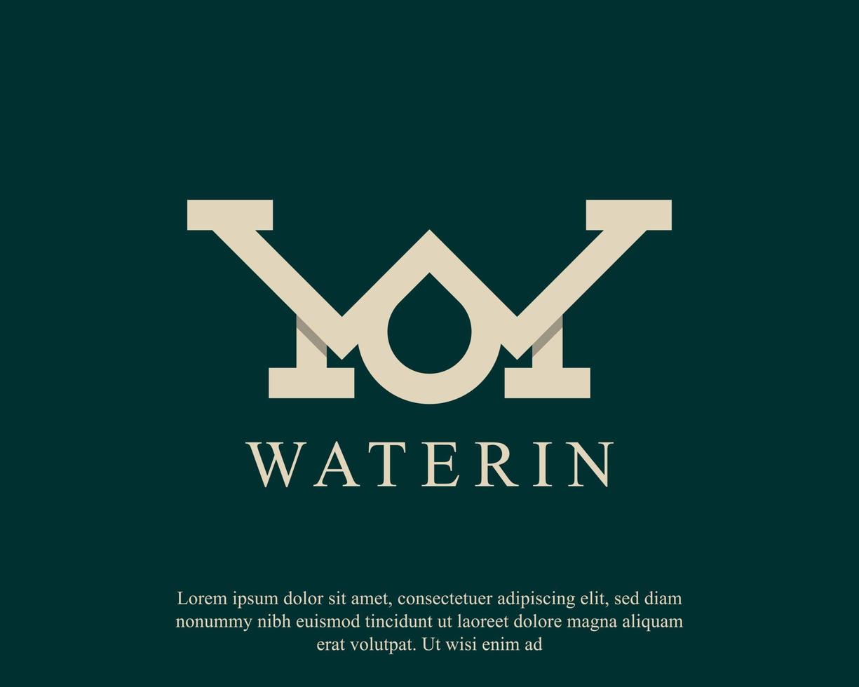 beginletter w waterdruppel logo ontwerpsjabloon inspiratie vector