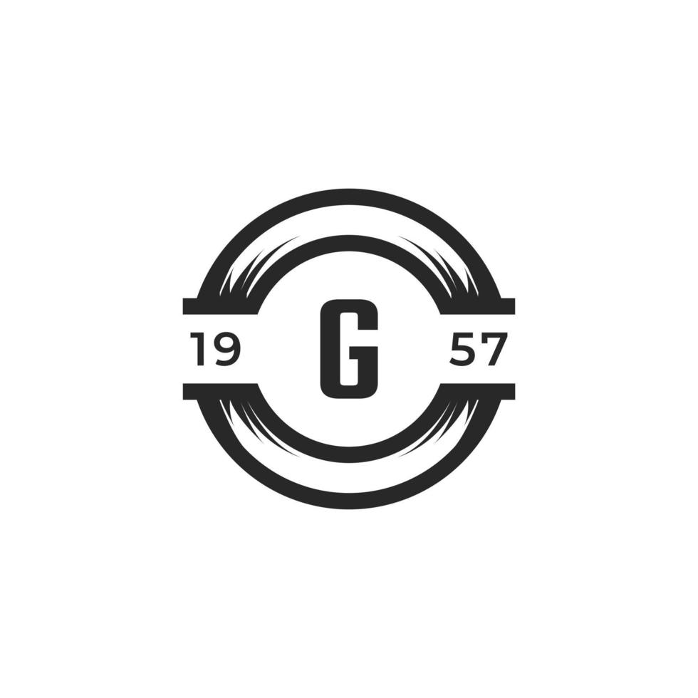 vintage insigne letter g logo-ontwerpelement sjabloon. geschikt voor identiteit, label, badge, café, hotel icoon vector