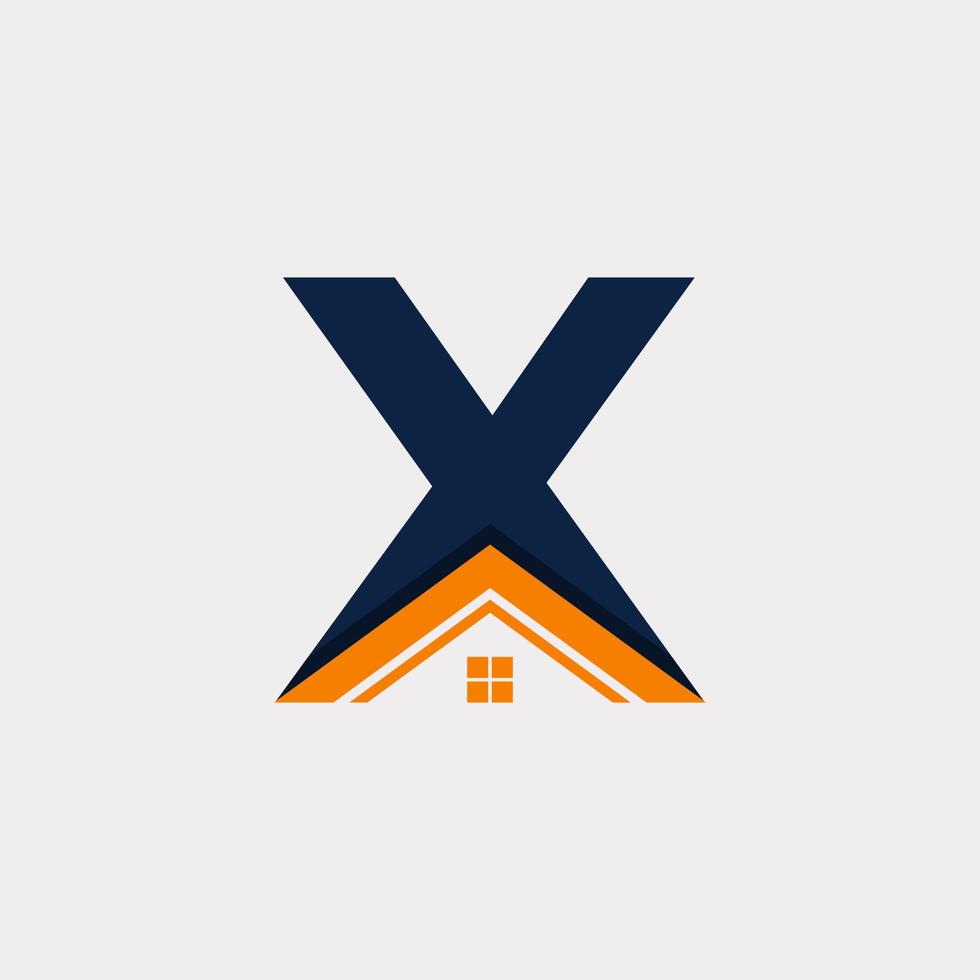 onroerend goed. beginletter x huis logo-ontwerpelement sjabloon. vectoreps10 vector