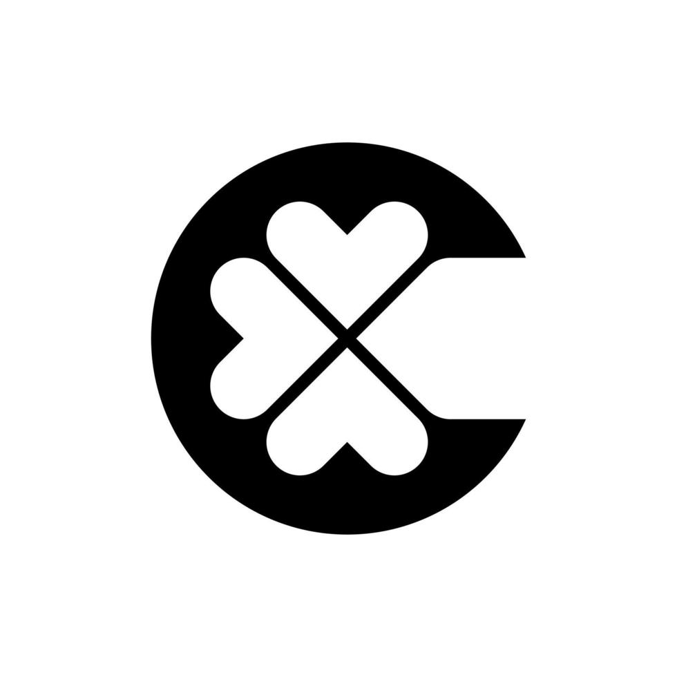 letter c klaverblad pictogram logo vector