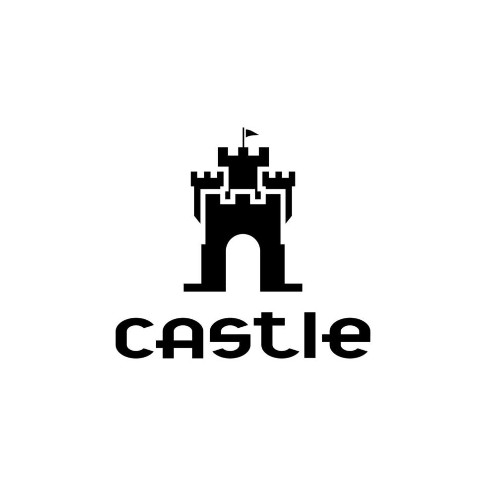 kasteel logo vector ontwerp op witte achtergrond