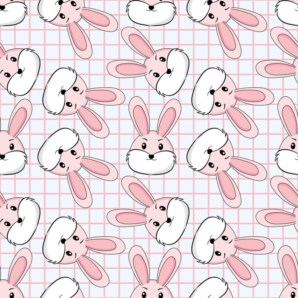 achtergrond schattig konijntje roze 2d aanwinst voor gebruikersinterface. cartoon kleurrijke fantasie naadloze patroon. vector