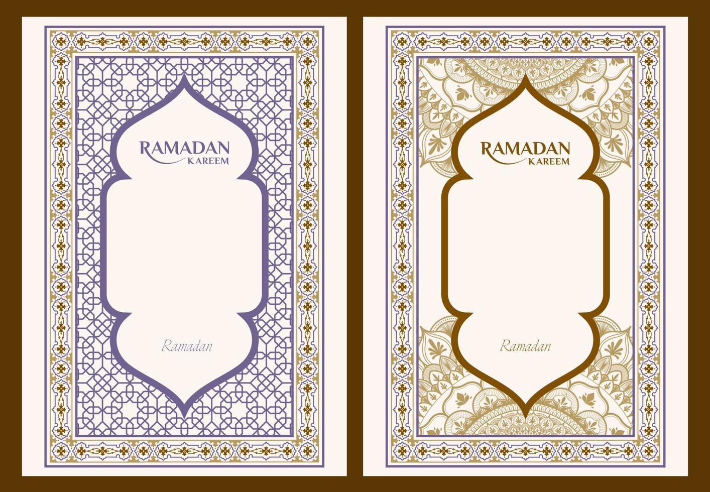 a4-formaat gelukkige ramadan-wenskaart, islamitische ornamentwenskaart, vintage islamitisch groetontwerp. vector