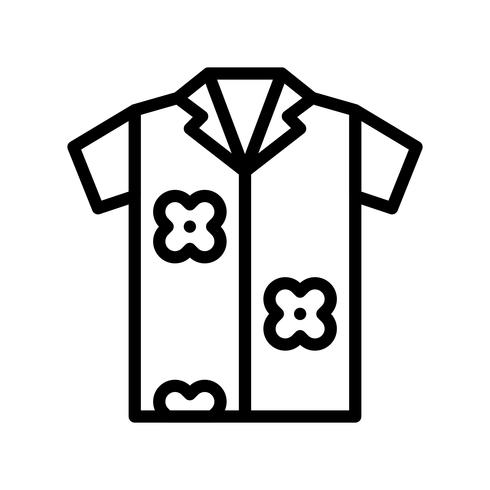 Zomer shirt vector, tropische gerelateerde lijn stijlicoon vector