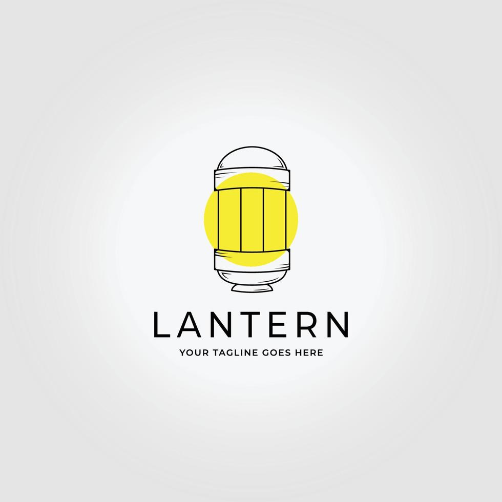 lantaarn logo pictogram lijntekeningen monoline vector illustratie ontwerp