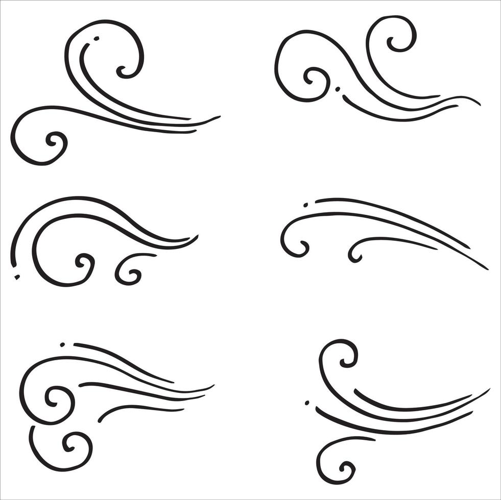 doodle wind illustratie vector handgetekende stijl