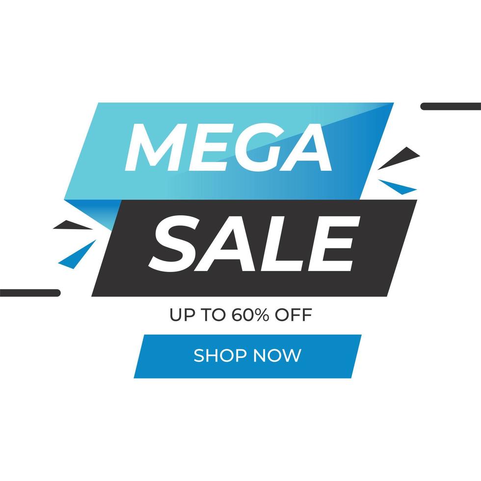 mega sale banner ontwerpsjabloon en speciale aanbieding vector