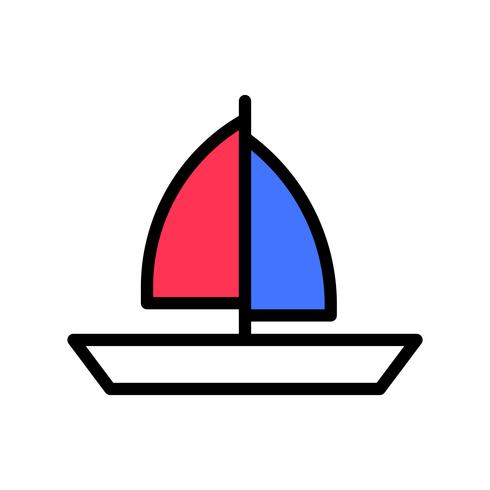 Zeilboot vector, tropische gerelateerde gevulde stijl pictogram vector