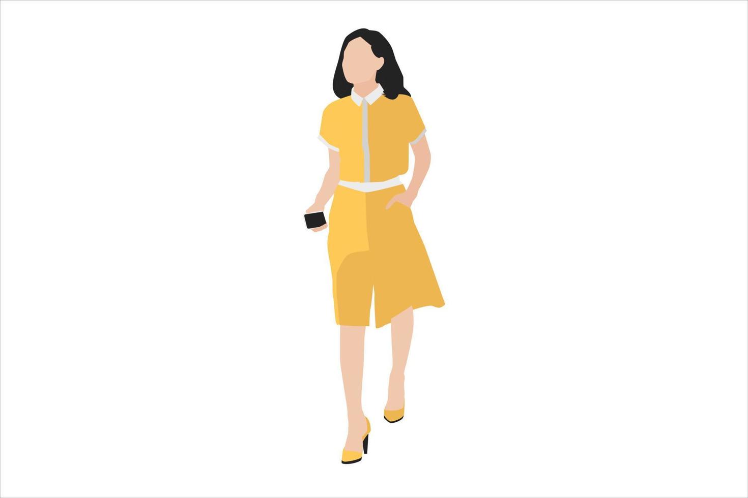 vectorillustratie van elegante vrouwen die op de stoep lopen vector