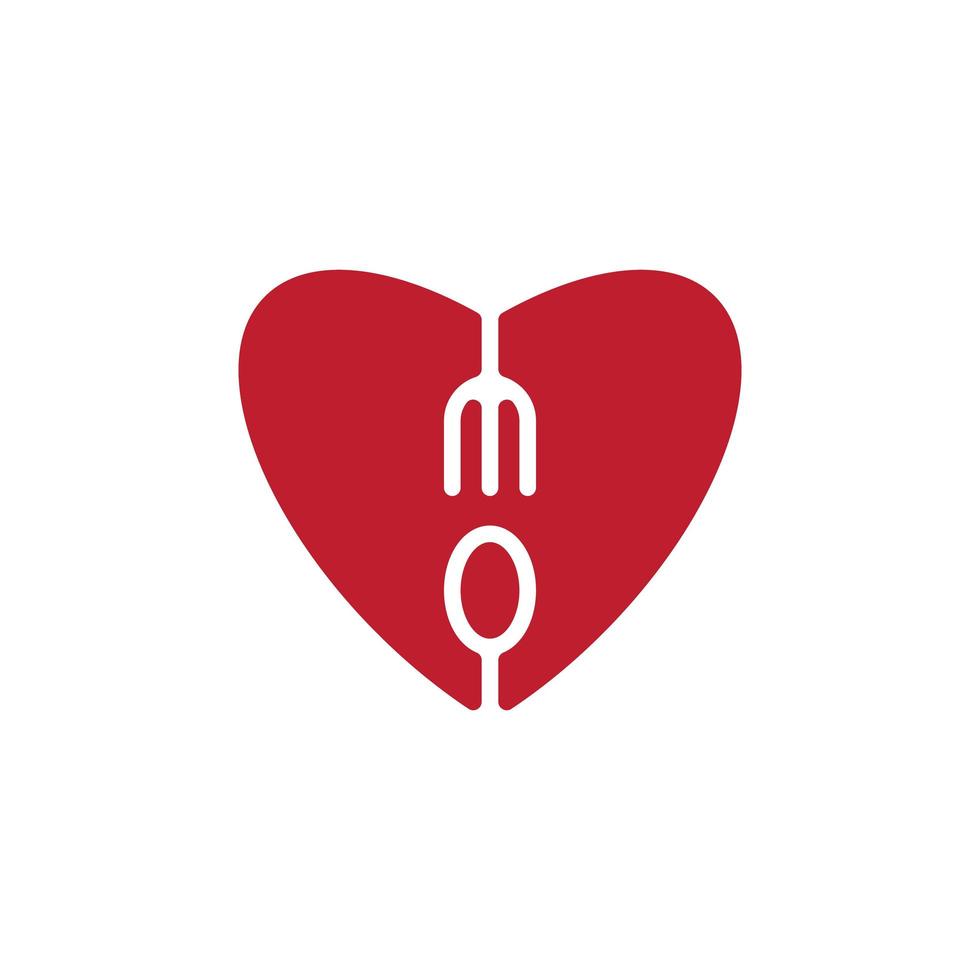 voedsel liefde logo concept vector