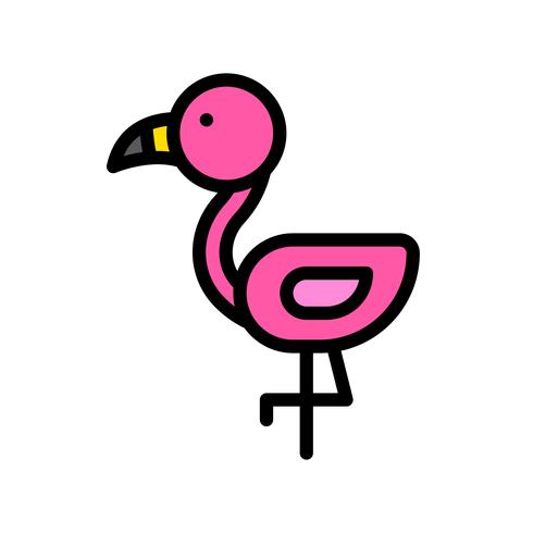 Flamingo vector, tropische gerelateerde gevulde stijl pictogram vector