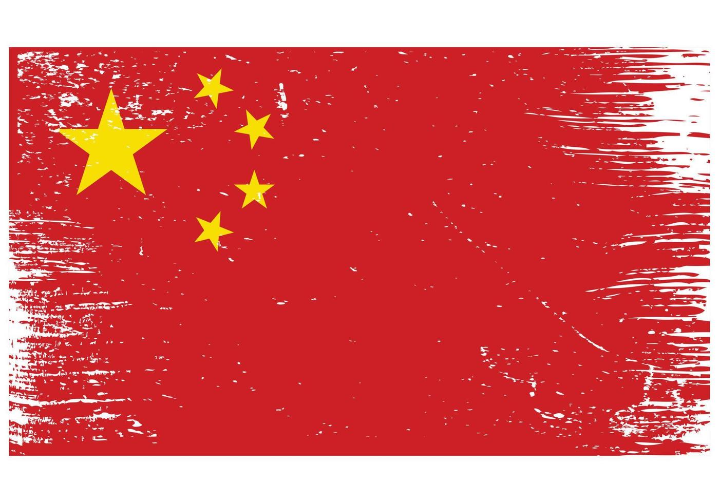 china nationale vlag met grunge textuur vector