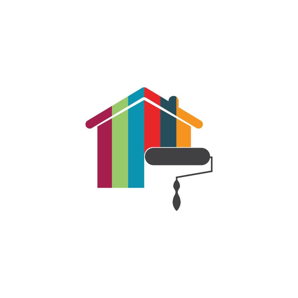 kleurrijke huis schilderij service vector pictogram logo ontwerpsjabloon