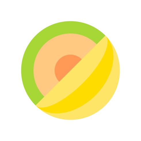 Meloen vector, tropische gerelateerde platte stijlicoon vector