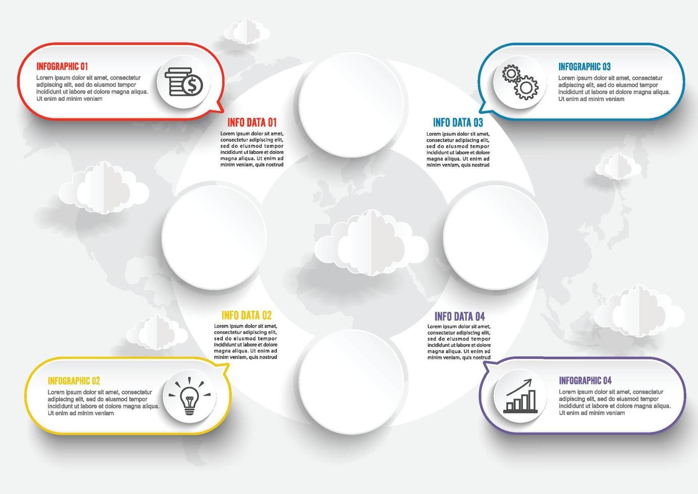 wereldkaart illustratie infographics geometrische concept vector ontwerpsjabloon.