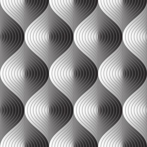 Drie afmetingen abstract naadloos patroon op vector grafisch art.