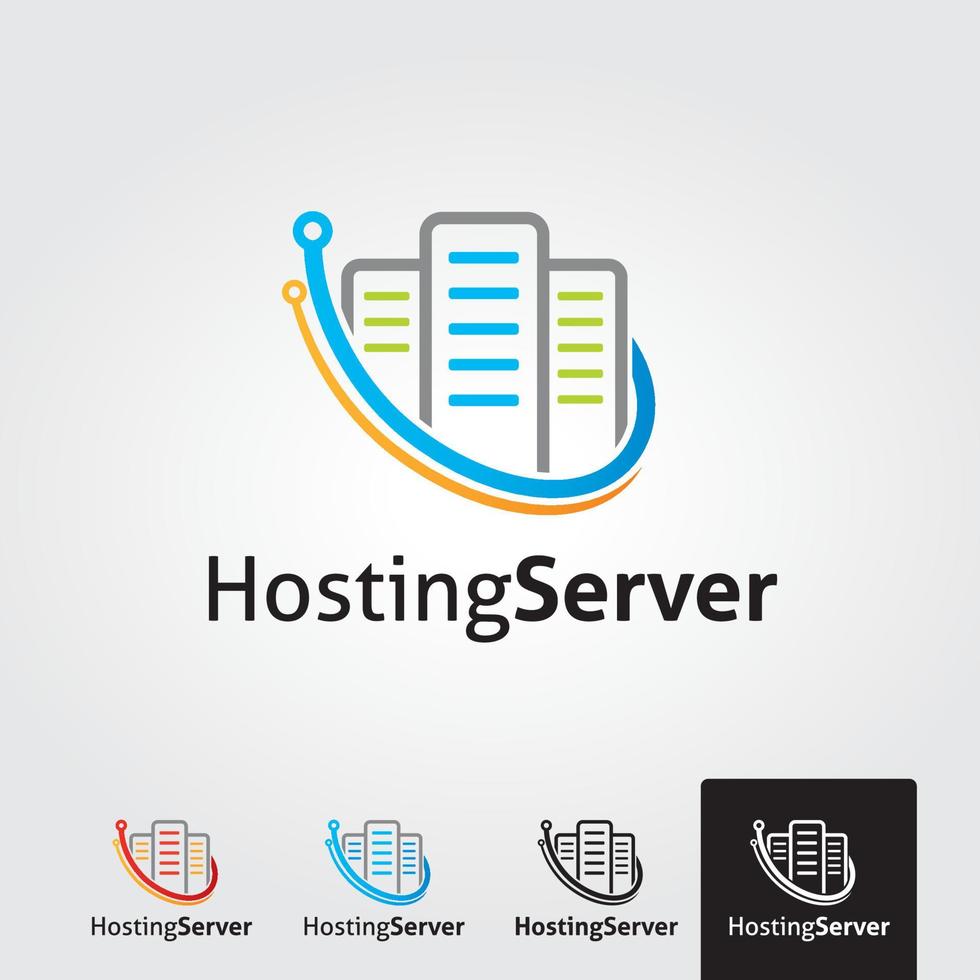 minimale hosting server logo sjabloon vector