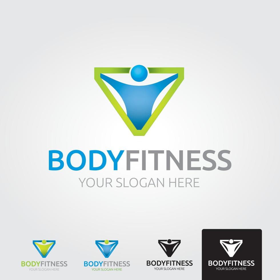 minimale lichaamsfitness logo sjabloon - vector