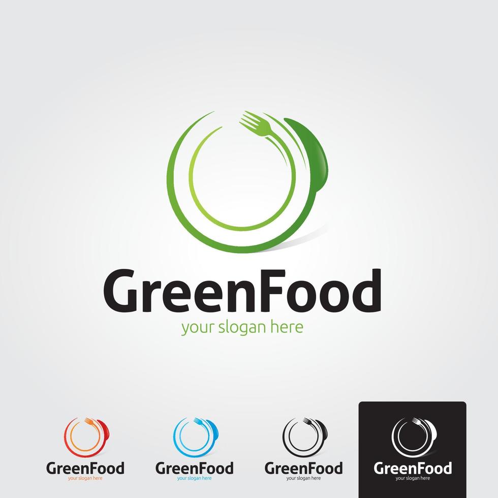 minimale groene voedsel logo sjabloon - vector