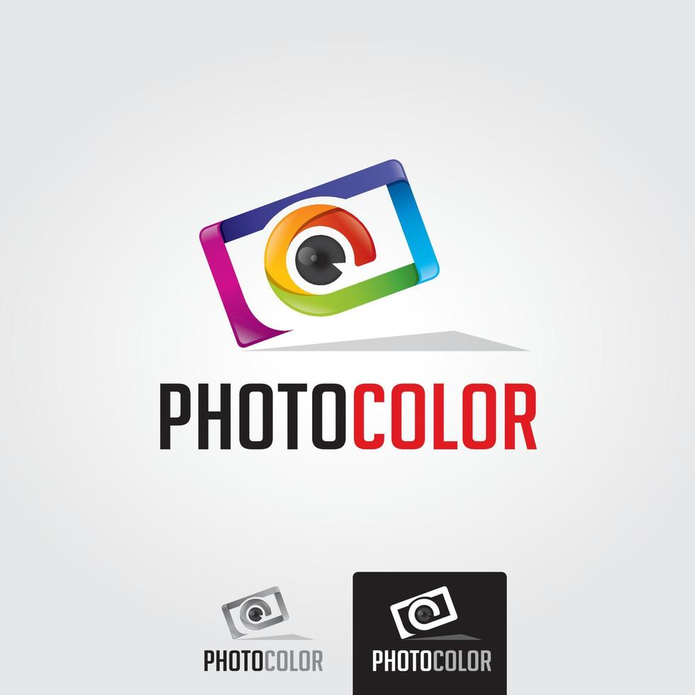 minimale foto kleur logo sjabloon - vector