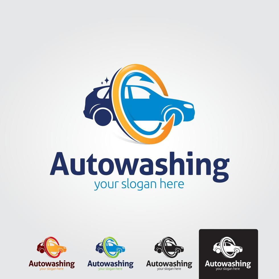 minimale auto wassen logo sjabloon - vector