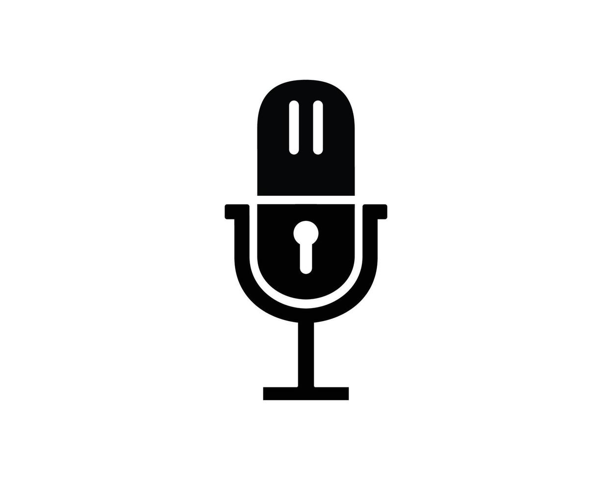 podcast muziek sleutel logo pictogram symbool ontwerpen vector