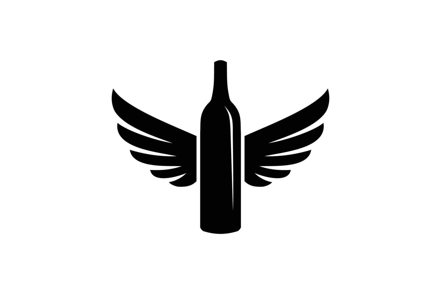 engel wijn logo ontwerpsjabloon. vector
