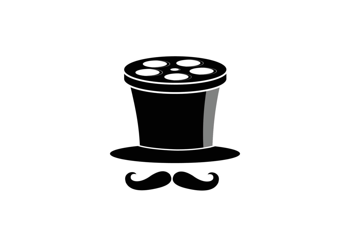 Dhr. bioscoop met hoed zwart logo symbool sjabloonontwerp vector