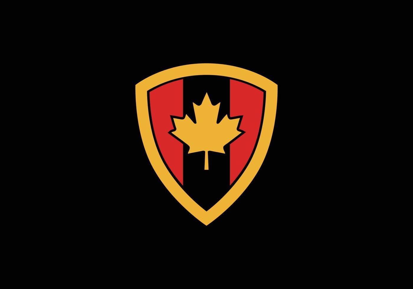 gouden esdoorn schild canadees pictogram logo symbool ontwerp inspiratie vector