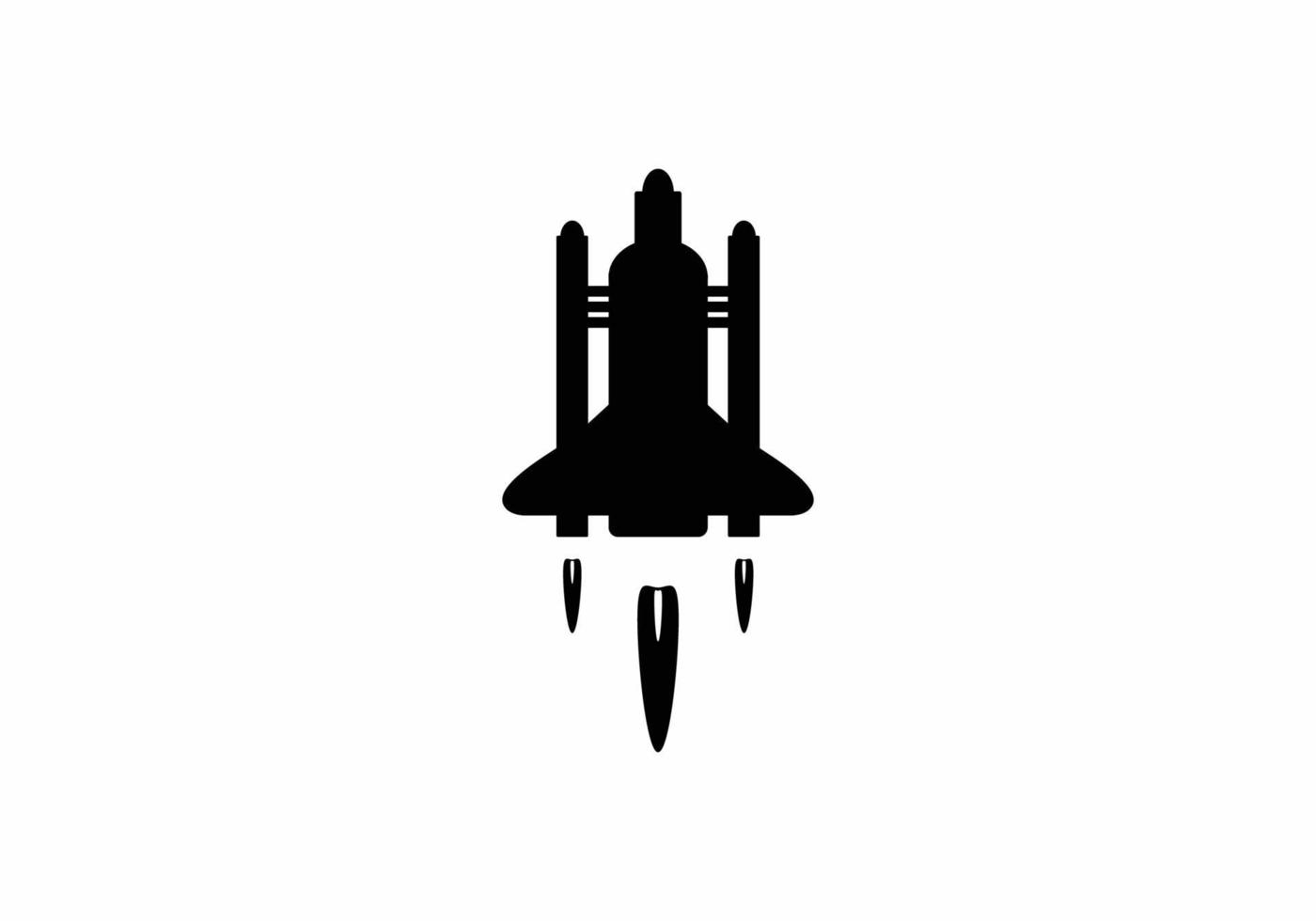 plat symboolpictogram met illustraties van raketontwerp vector