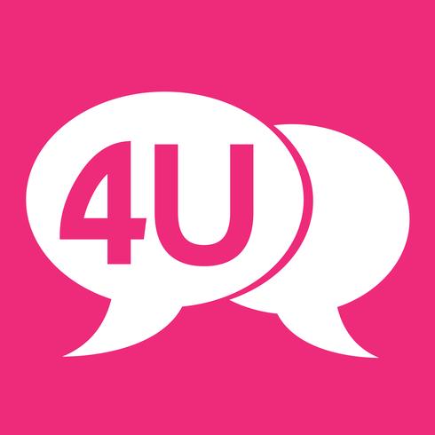 4U internet acroniem chatbel illustratie vector