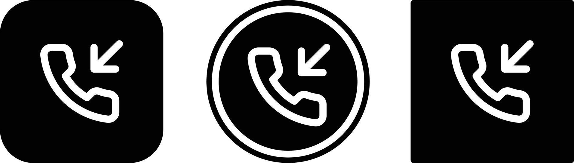 telefoon inkomend pictogram. web pictogrammenset. pictogrammen collectie. eenvoudige vectorillustratie vector