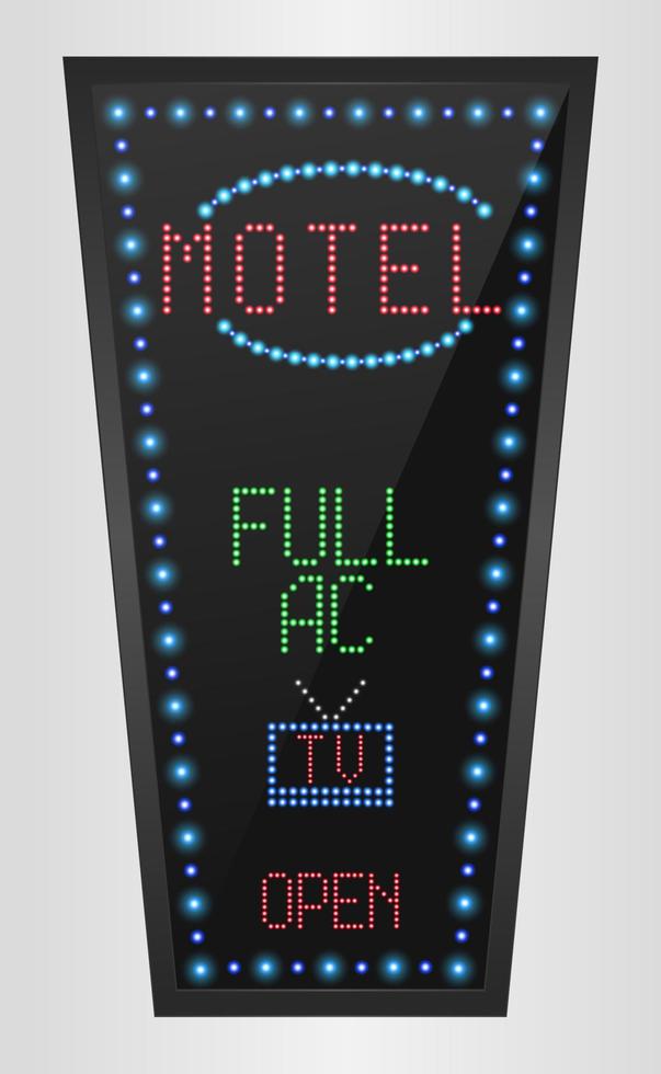 retro bord met blauwe lichten en het woord motel.vector vector