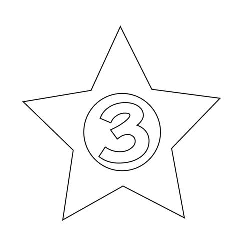 3 sterren Hotel pictogram ontwerp illustratie vector