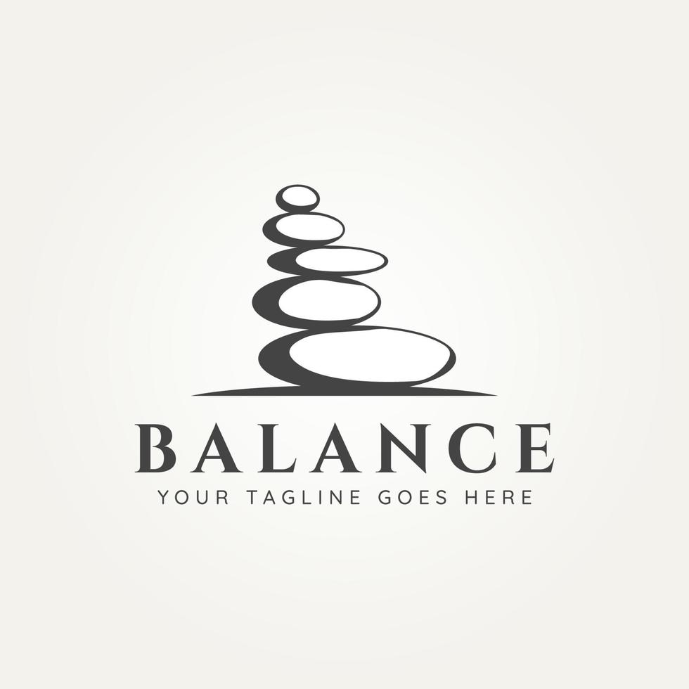 balanceren steen steen logo vectorillustratie vector