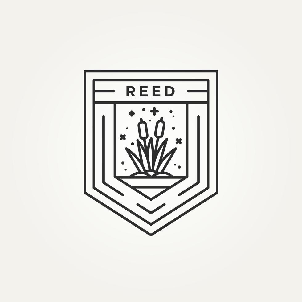 riet minimalistisch lijntekeningen badge-logo vector