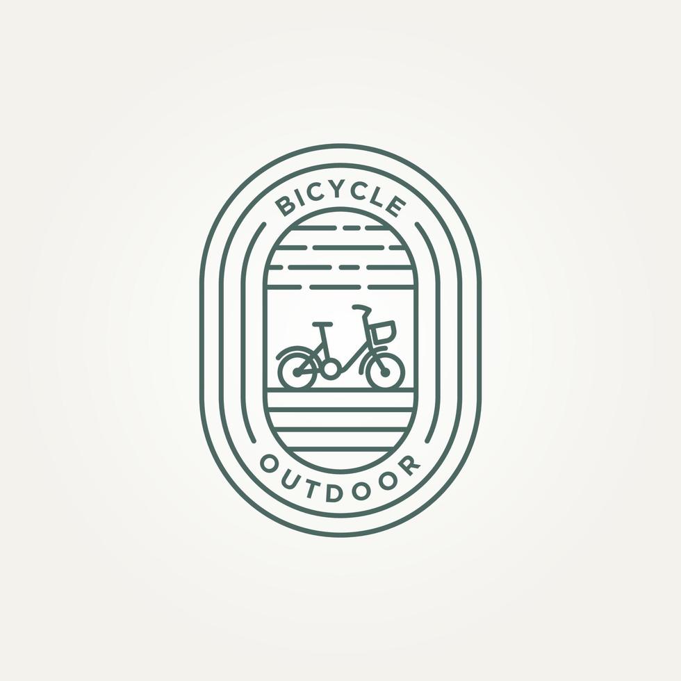 outdoor fiets minimalistische lijntekeningen badge logo vector