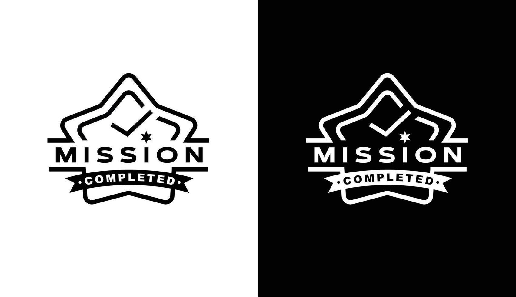 sterbeoordeling succesvolle missie met minimalistische vorm voor logo-ontwerp met vertrouwde verkoperzegelpictogram vector