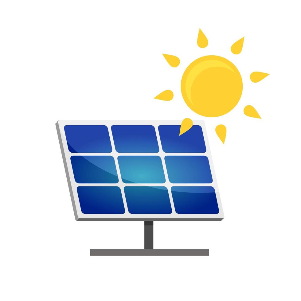 schone alternatieve energie uit hernieuwbare zonne- en windbronnen. zonnepanelen. vector