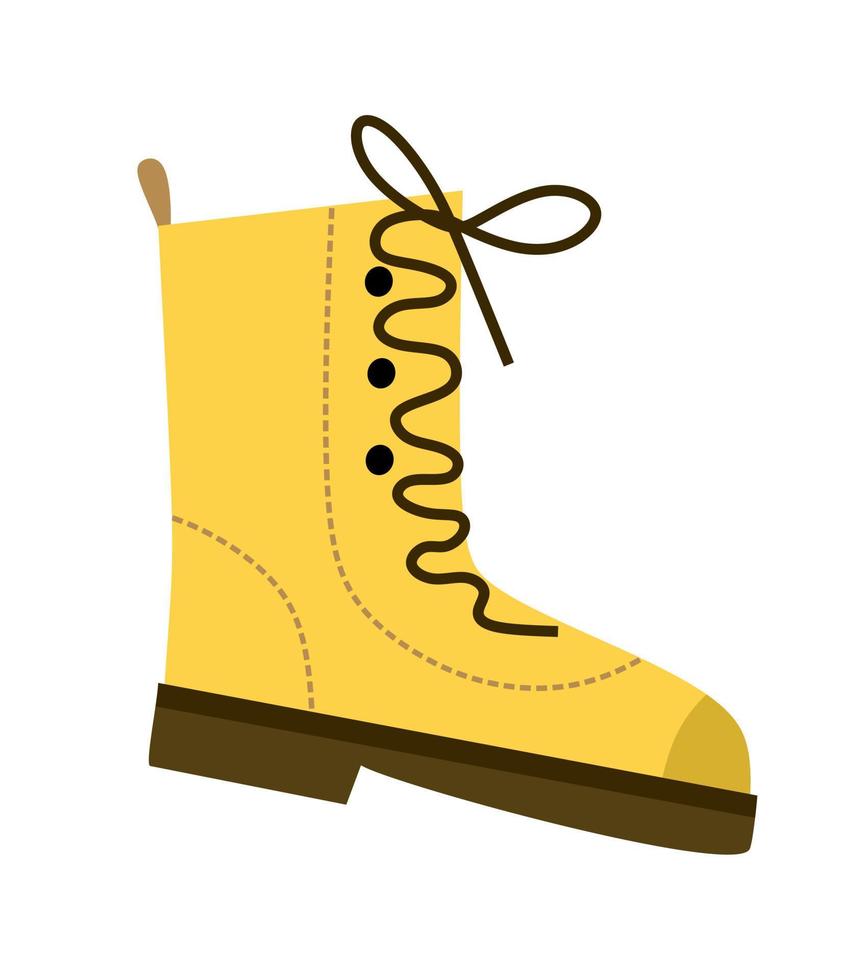 wandel- of trekkingschoenen met platte zolen en veters. modieuze wandelschoenen. vectorillustratie van moderne trekkingschoenen geïsoleerd op een witte background vector