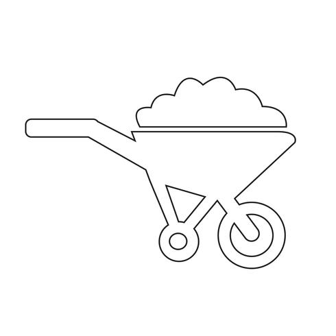 Kruiwagen kar pictogram symbool illustratie vector