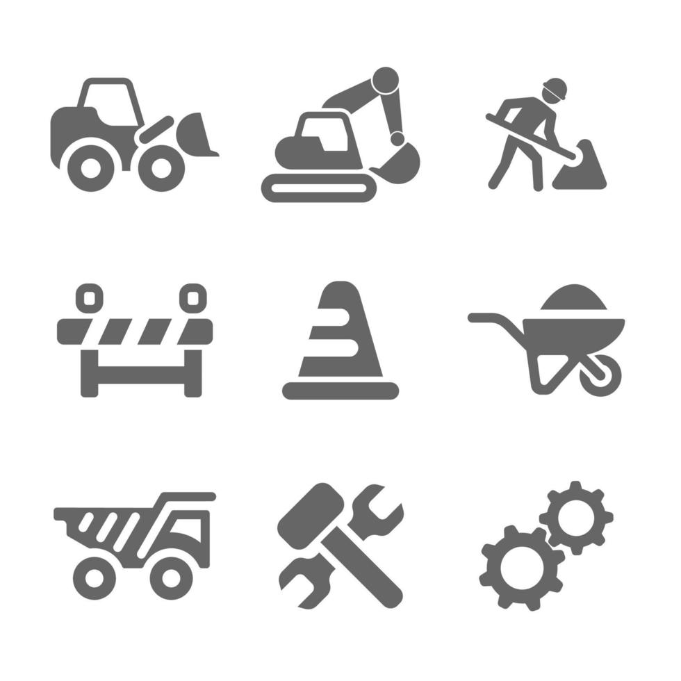 bouw en bouwwerkzaamheden eenvoudig pictogram vector