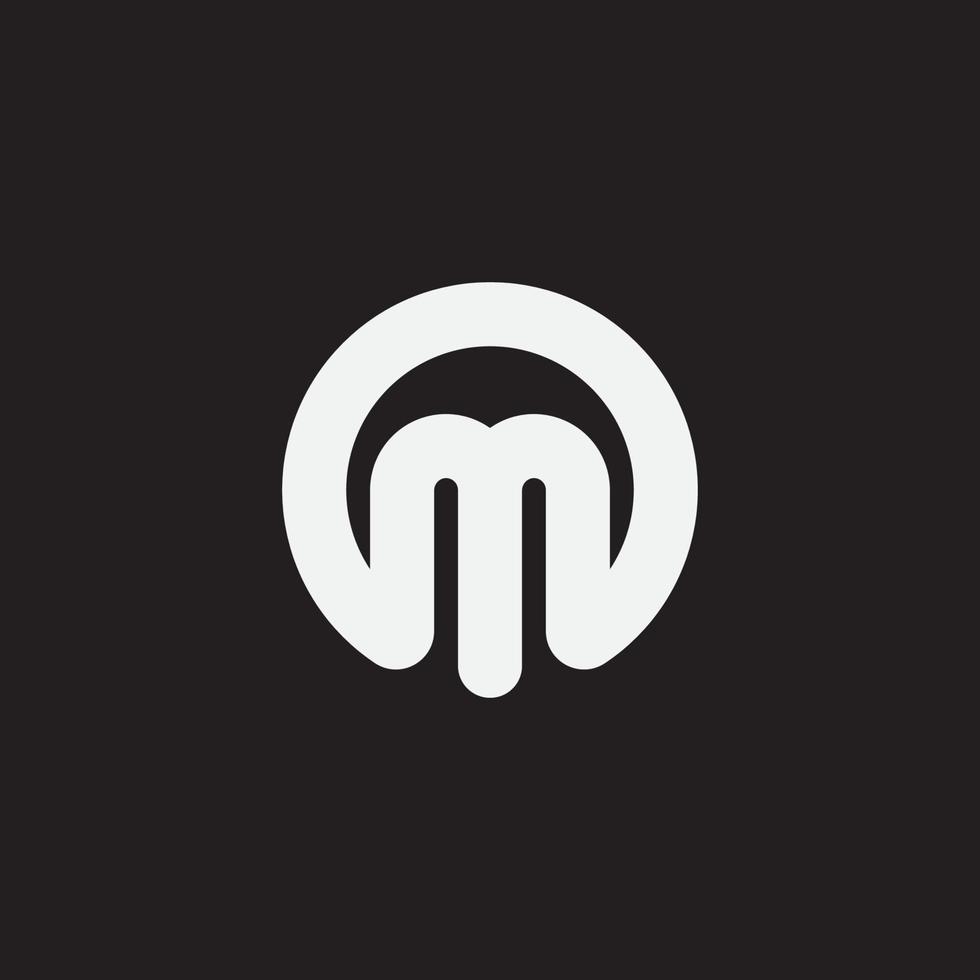 eerste letter m cirkel monogram logo. vector