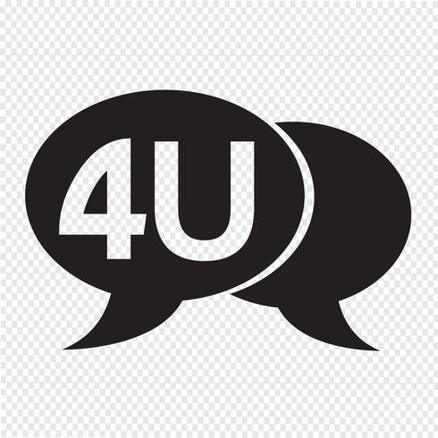 4U internet acroniem chatbel illustratie vector