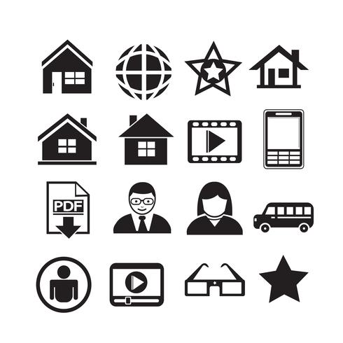 Set van web-iconen voor website en communicatie vector