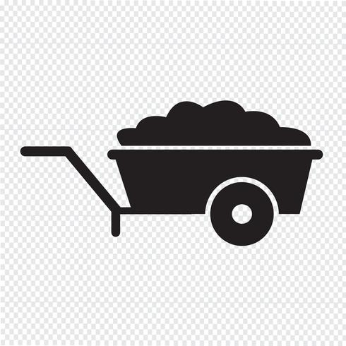 Kruiwagen kar pictogram symbool illustratie vector