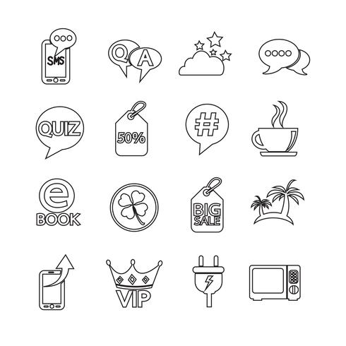 Set van web-iconen voor website en communicatie vector