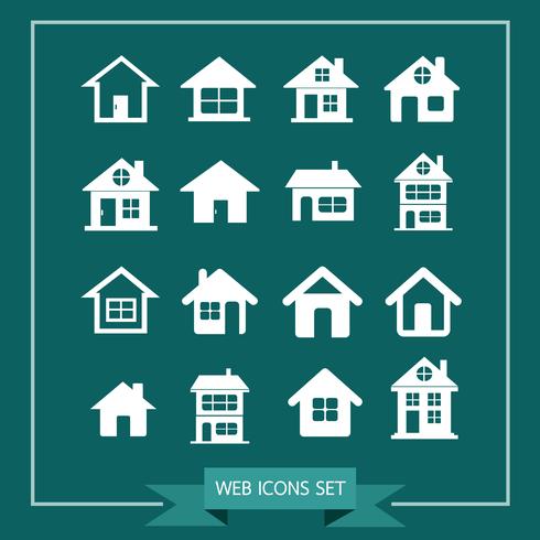 House Icon Real Estate Set voor website vector