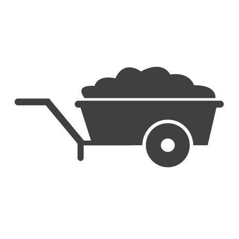 Kruiwagen kar pictogram symbool illustratie vector